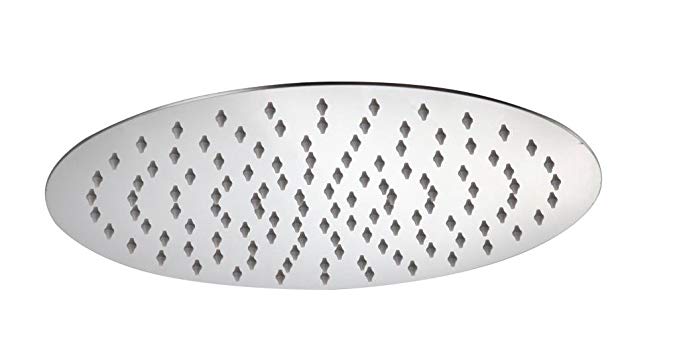 Kelica 12 inch Stainless Steel Ultra Thin Round Fixed Rainfall Shower Head Chrome