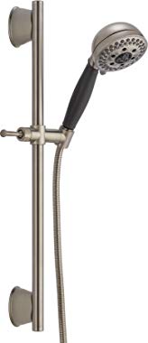 Delta 5-Spray Touch Clean H2Okineticc Slide Bar Hand Held Shower with Hose, Stainless 51559-SS