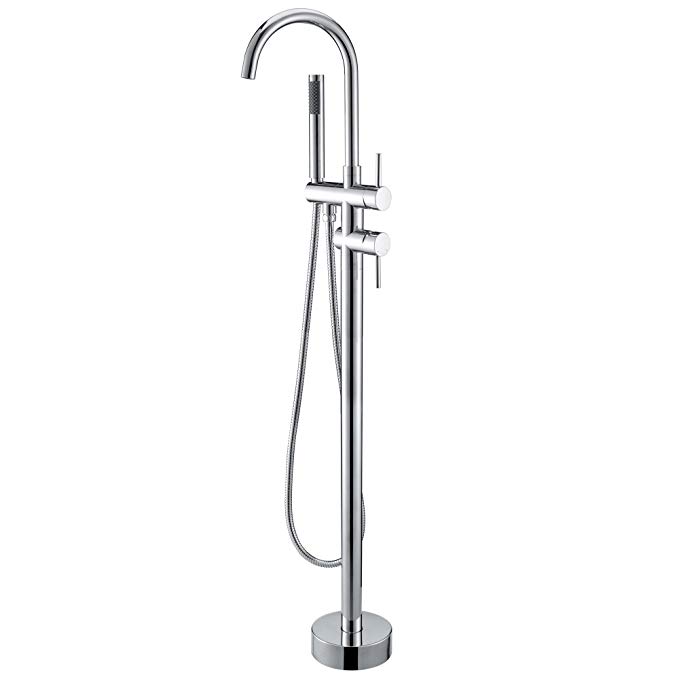 JiaYouJia Floor Mounted Clawfoot Tub Filler Shower with Hand Shower