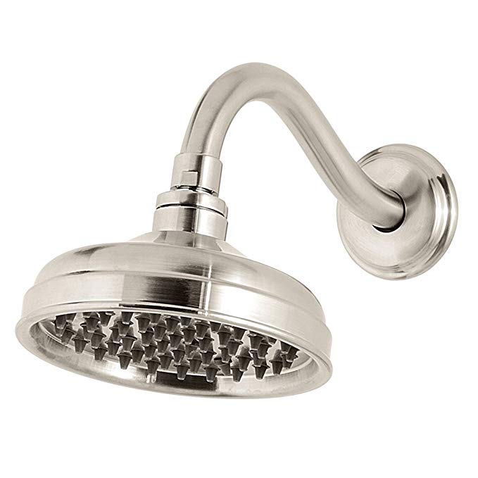 Pfister G15-M95K Marielle Single Function Raincan Showerhead, Shower Arm and Flange in Brushed Nickel, 2.0gpm