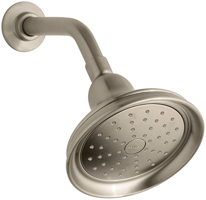 KOHLER 14519-BV Bancroft Single Function Wall Mount Showerhead with Katalyst Air Induction Spray, 2.0 GPM, Vibrant Brushed Bronze
