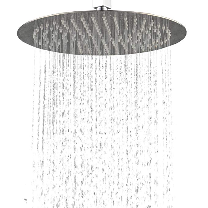 Hiendure 304-grade Stainless Steel 16-inch Solid Round Ultra Thin Rain Shower Head, Chrome