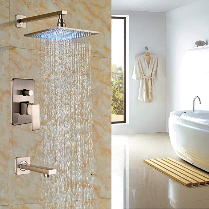 Rozin Bathroom 2-way Mixing Shower LED Light Rainfall 12