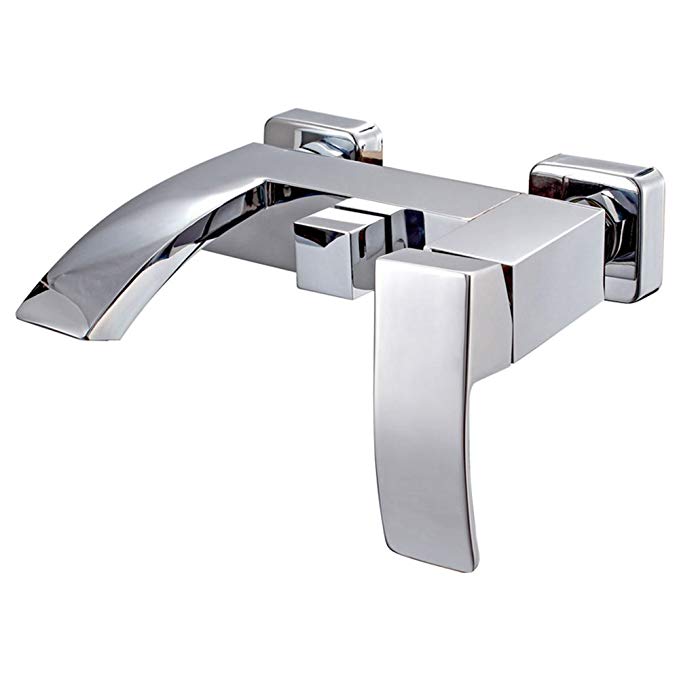 JinYuZe Modern Brass Waterfall Wall-mount Bath Tub Filler Faucet without Handheld Shower Head (Faucet Only)