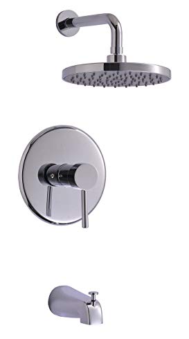 Derengge TF-0093-CP Single Handle Tub & Shower Faucet, Pressure Balanced Valve, Anti-Scald, with 8