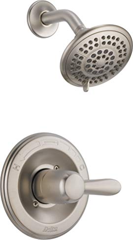 Delta Lahara 14 Series Single-Function Shower Trim Kit with 5-Spray Touch Clean Shower Head, Stainless T14238-SS (Valve Not Included)