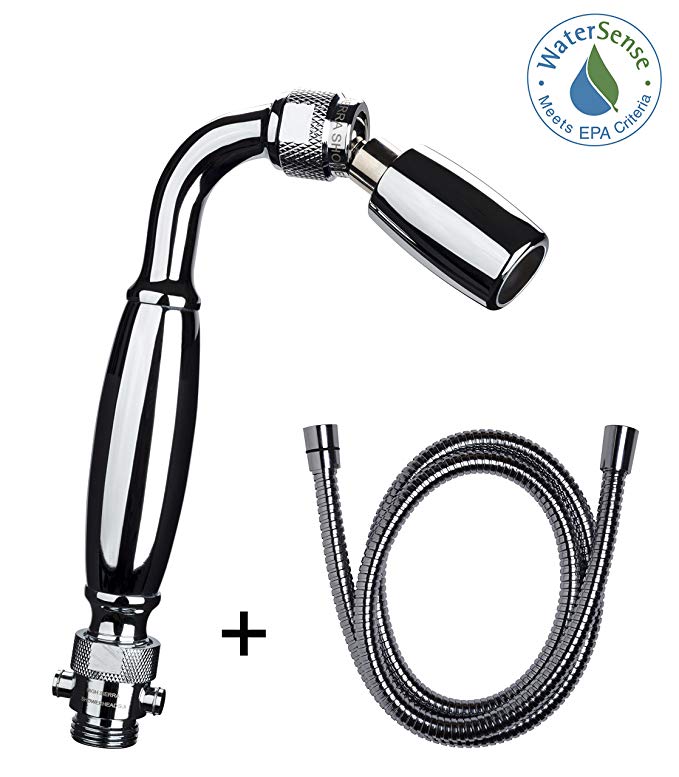 High Sierra's Solid Metal Handheld Showerhead with Trickle Valve and 72